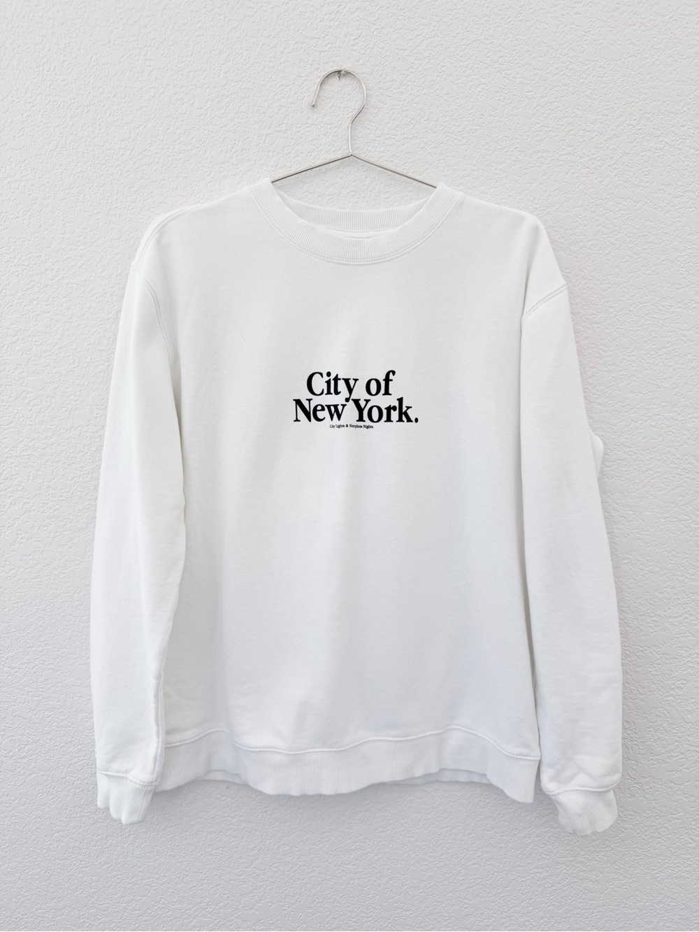 COTTON ON City of New York White Crewneck Sweatshirt Size M